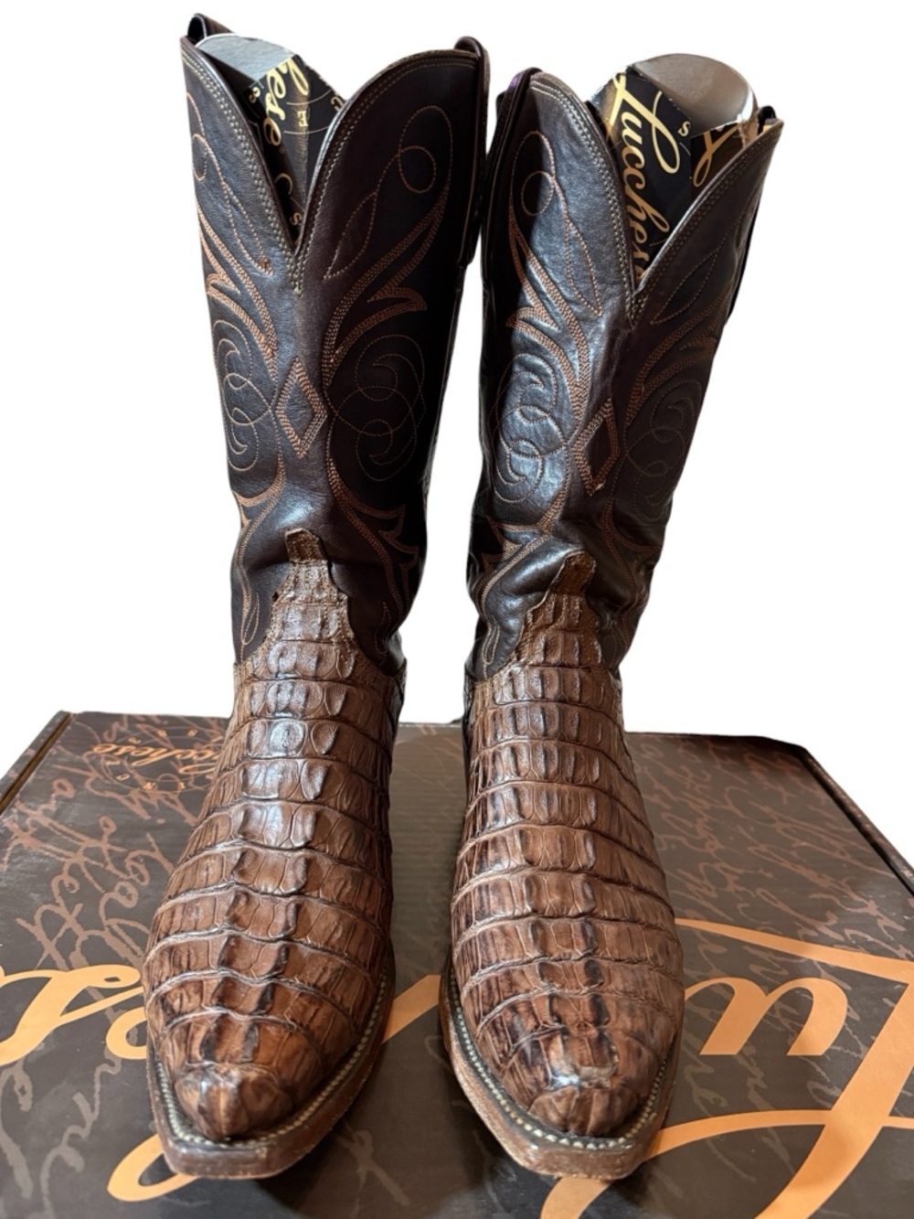 Lucchese Heritage Hornback Caiman Tail Leather Boots, Style # N4081, Rare!